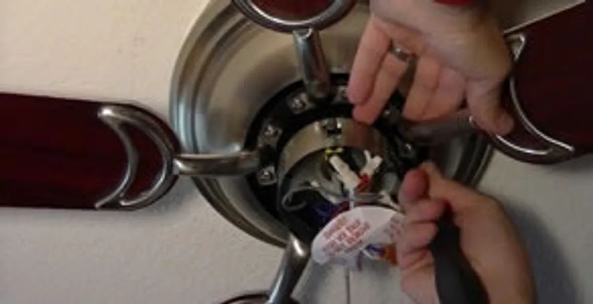 Ceiling fan installation with electrical wiring and mounting by professional electrician in Olathe, KS