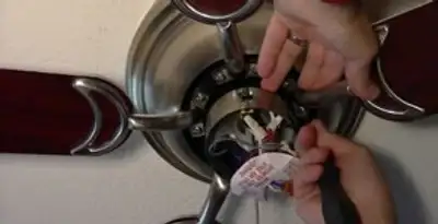 Ceiling fan installation with electrical wiring and mounting by professional electrician in Olathe, KS