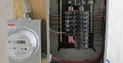 electrical panel upgrade service showing outdated electrical panel prepared for professional replacement in Olathe, KS