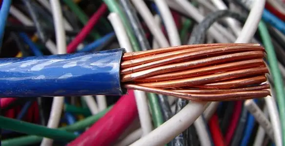 electrical wiring services showing exposed copper conductors and cable preparation in Olathe, KS