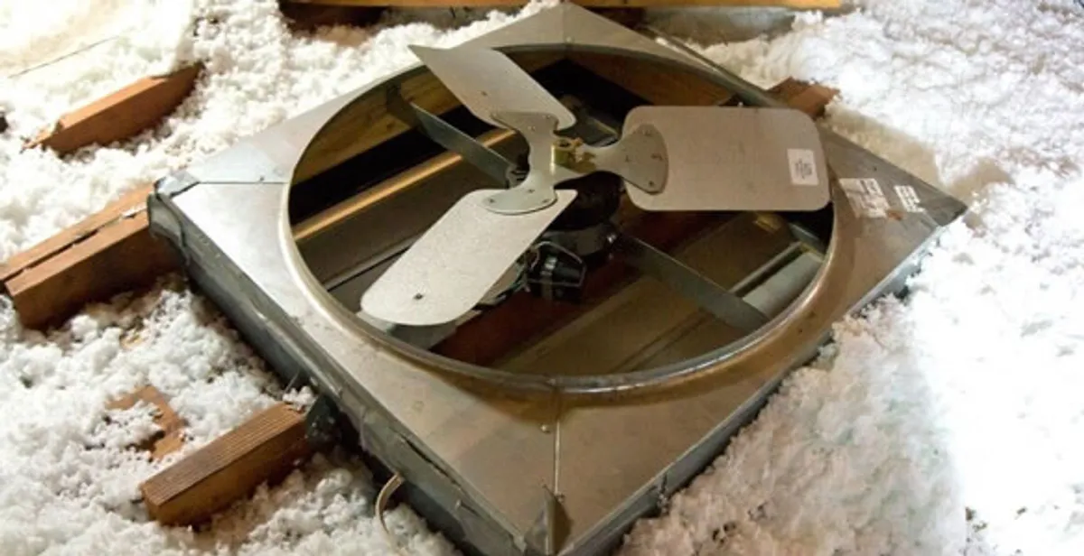 whole house fan installation services with attic-mounted ventilation unit in Olathe, KS